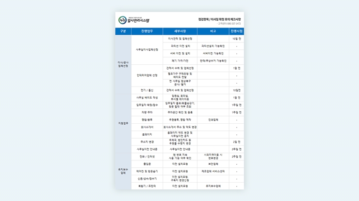 사무실포장이사비용